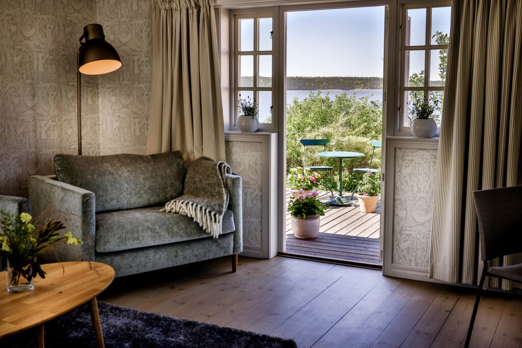 Härbret med hotellrum på Krägga Herrgård