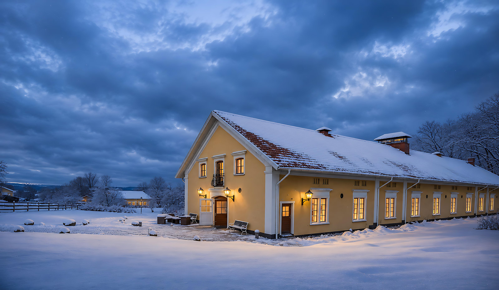 Kräggas: The Sparkling Hall i vintermiljö